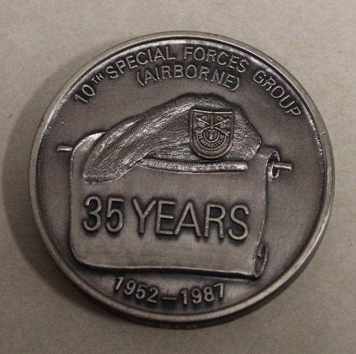 10th Special Forces Group Airborne 35th Anniversary 1952-87 Army Challenge Coin