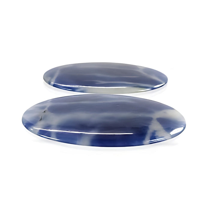 150.75cts Natural Untreated Blue Sapphire Gemstone Oval Shape Cabochon 52*40mm Pair