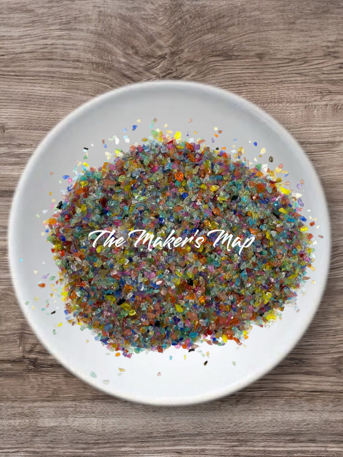 16 oz. Rainbow Mix Mini Crushed Glass