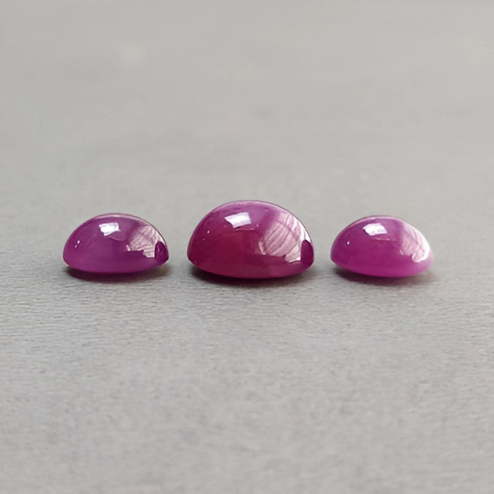 18.70cts Ruby Gemstone Natural Untreated Cabochon Oval Shape 3pcs