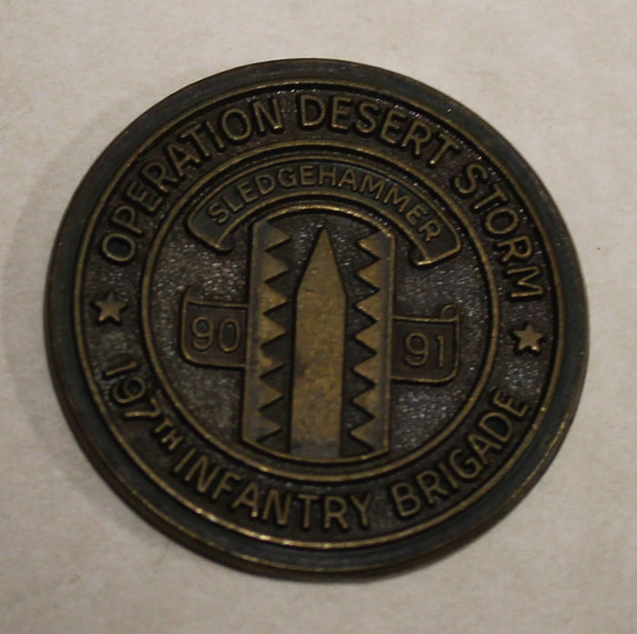 197th Infantry Brigade Desert Storm Saudi Arabia Army Challenge Coin