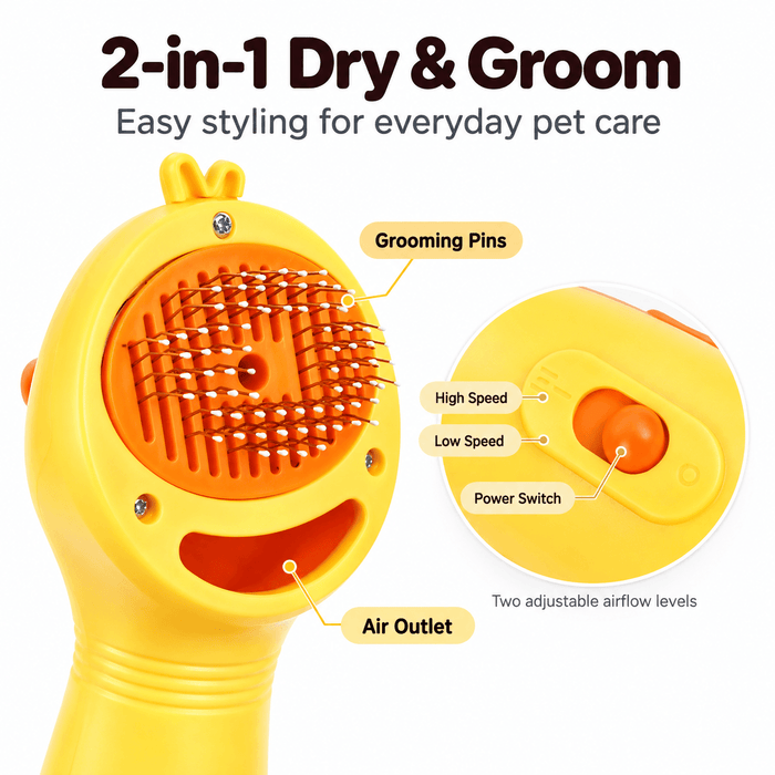 2-in-1 Pet Hair Dryer & Grooming Brush Fursera