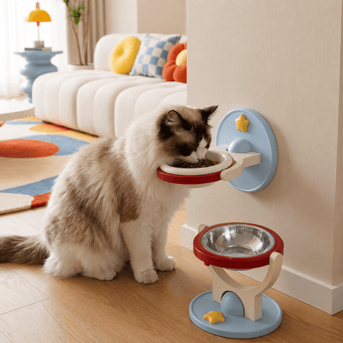 2-in-1 Wall Mounted & Elevated Cat Bowl Fursera