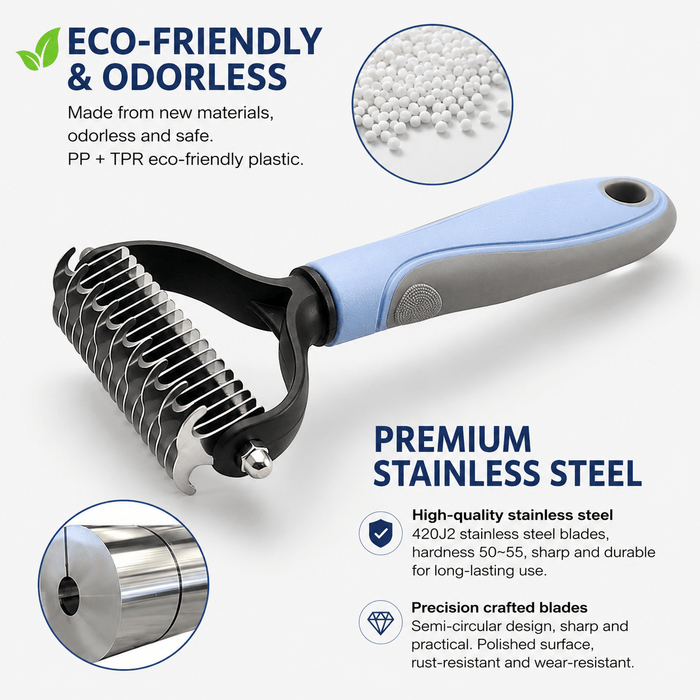 2-Pack Dog Grooming Comb Set – Large & Small Shedding & Detangling Tools Fursera