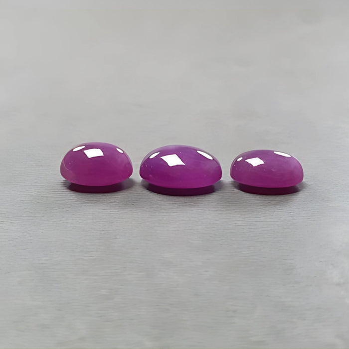 27.80cts Ruby Gemstone Natural Untreated Oval Shape Cabochon 3pcs