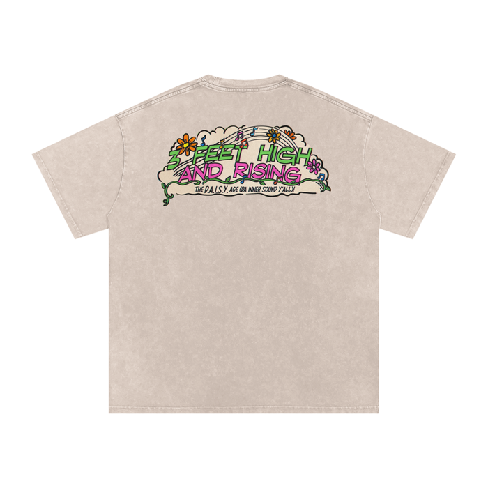 3 Feet High & Rising - Snow Washed Oversized Cotton T-Shirt