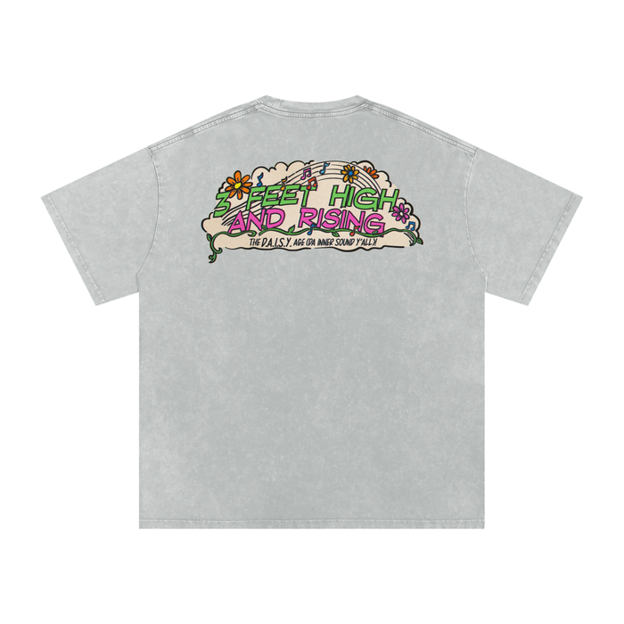 3 Feet High & Rising - Snow Washed Oversized Cotton T-Shirt