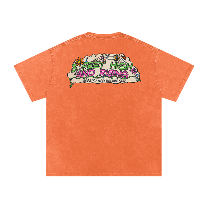 3 Feet High & Rising - Snow Washed Oversized Cotton T-Shirt