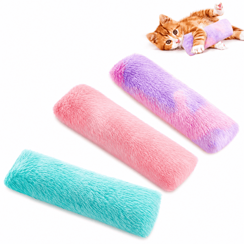 3-Pack Catnip Crinkle Cat Toy Pillows