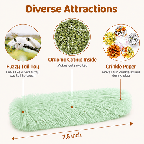 3-Pack Catnip Crinkle Cat Toy Pillows