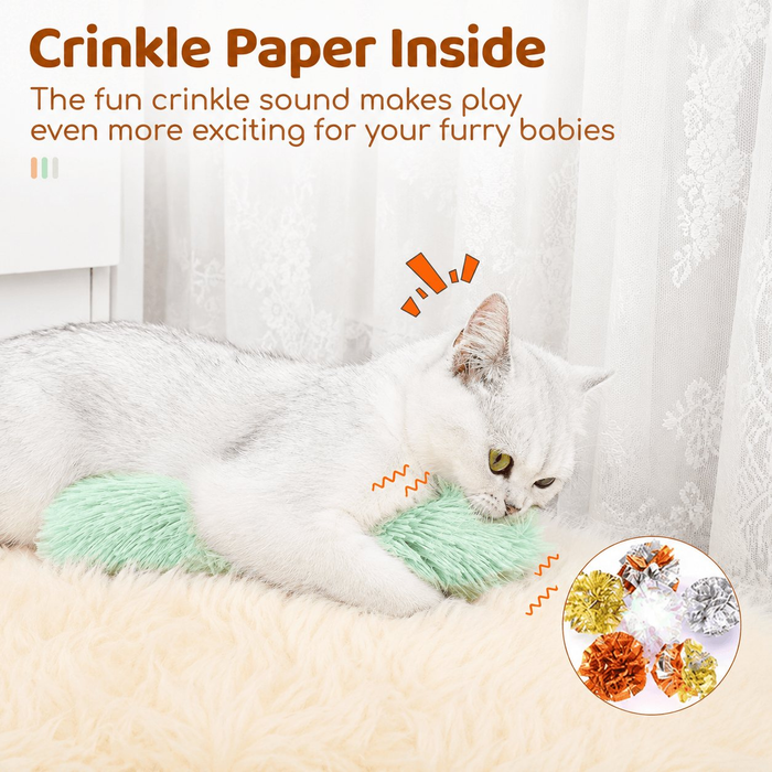 3-Pack Catnip Crinkle Cat Toy Pillows