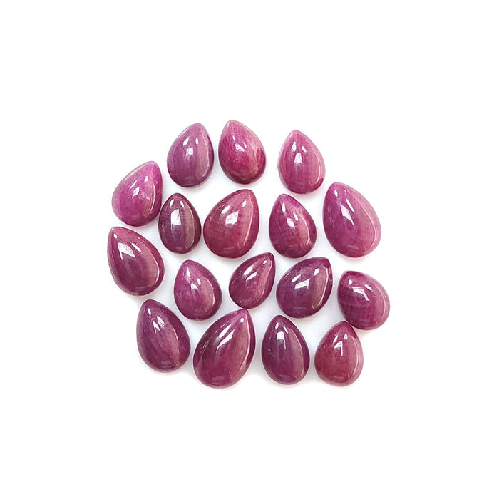 red ruby pear cabochon
