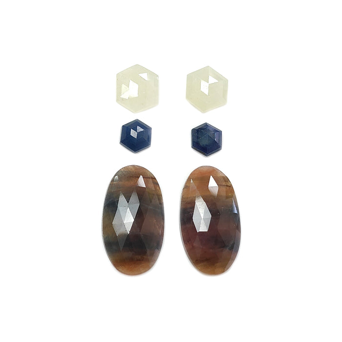 Multi Sapphire Rose Cut Slices
