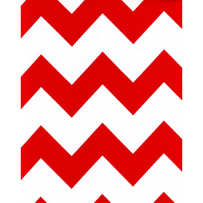 freckled sage chevron red oilcloth swatch