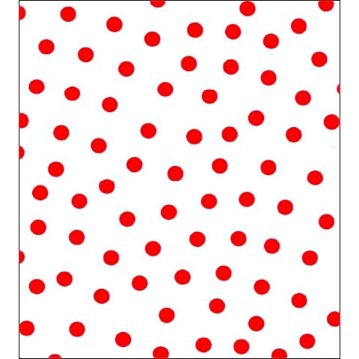 freckled sage dot red oilcloth swatch