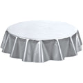 freckled sage round double sided solid silver oilcloth tablecloth