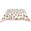 freckled sage cherry white oilcloth tablecloth with red gingham trim