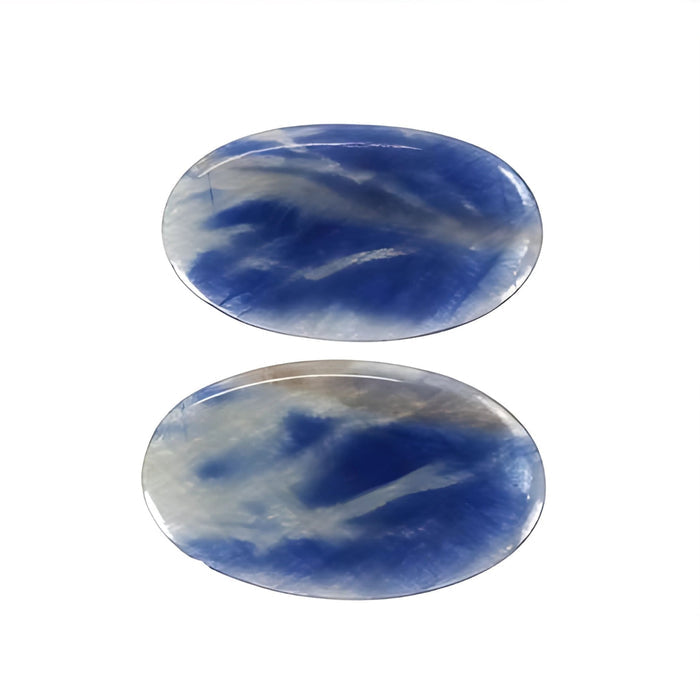 61.50cts Natural Untreated Blue Sapphire Gemstone Oval Shape Cabochon 40.5*24.5mm Pair
