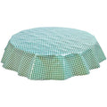 freckled sage round gingham green oilcloth tablecloth