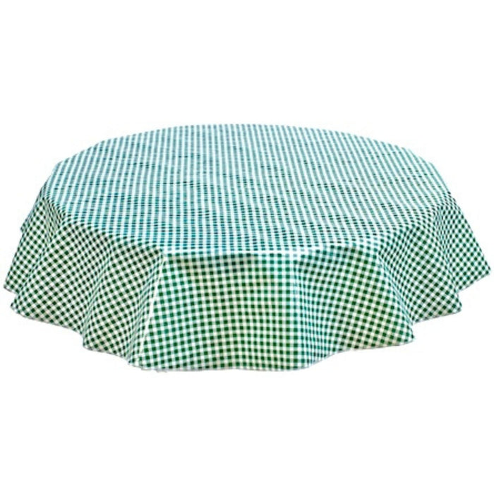 freckled sage round gingham green oilcloth tablecloth
