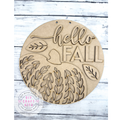 9 in round Hello Fall Patterned Pumpkin Sign DIY Kit