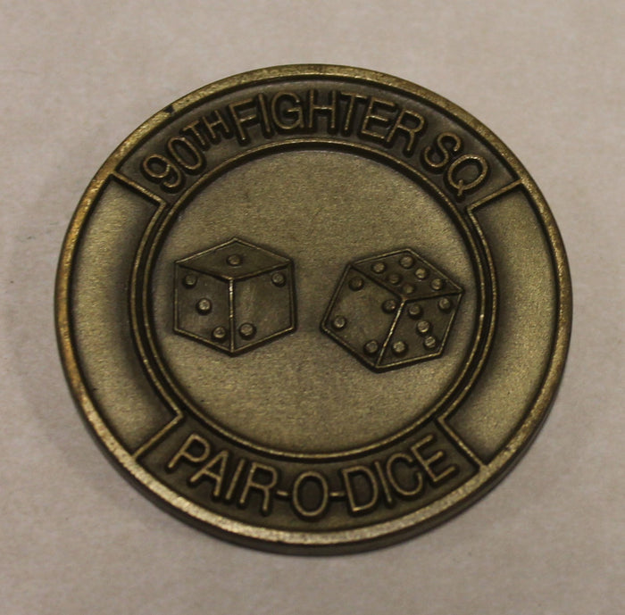 90th Fighter Squadron Pair-O-Dice F-15 Eagle Elmendorf Air Force Base, Alaska Challenge Coin