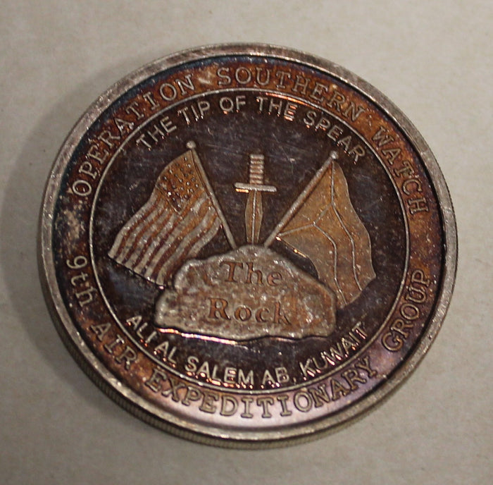 9th Air Expeditionary Group Operation SOUTHERN WATCH 9th Aeromedical Evacuation Flight Silver Air Force Challenge Coin