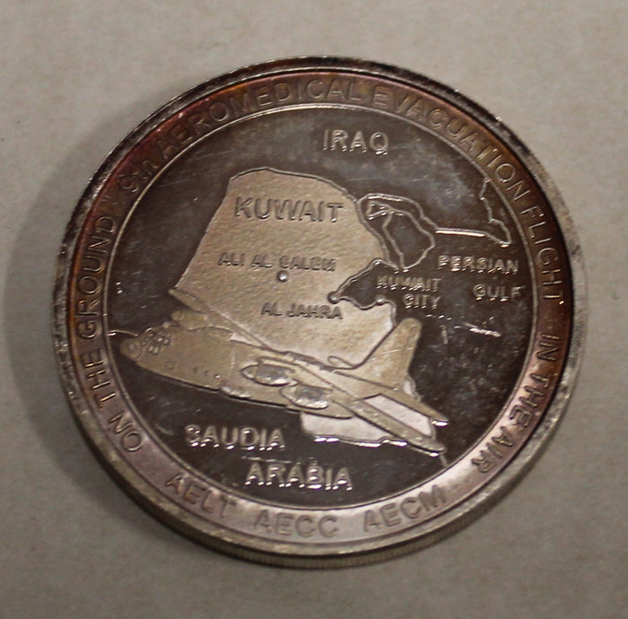 9th Air Expeditionary Group Operation SOUTHERN WATCH 9th Aeromedical Evacuation Flight Silver Air Force Challenge Coin