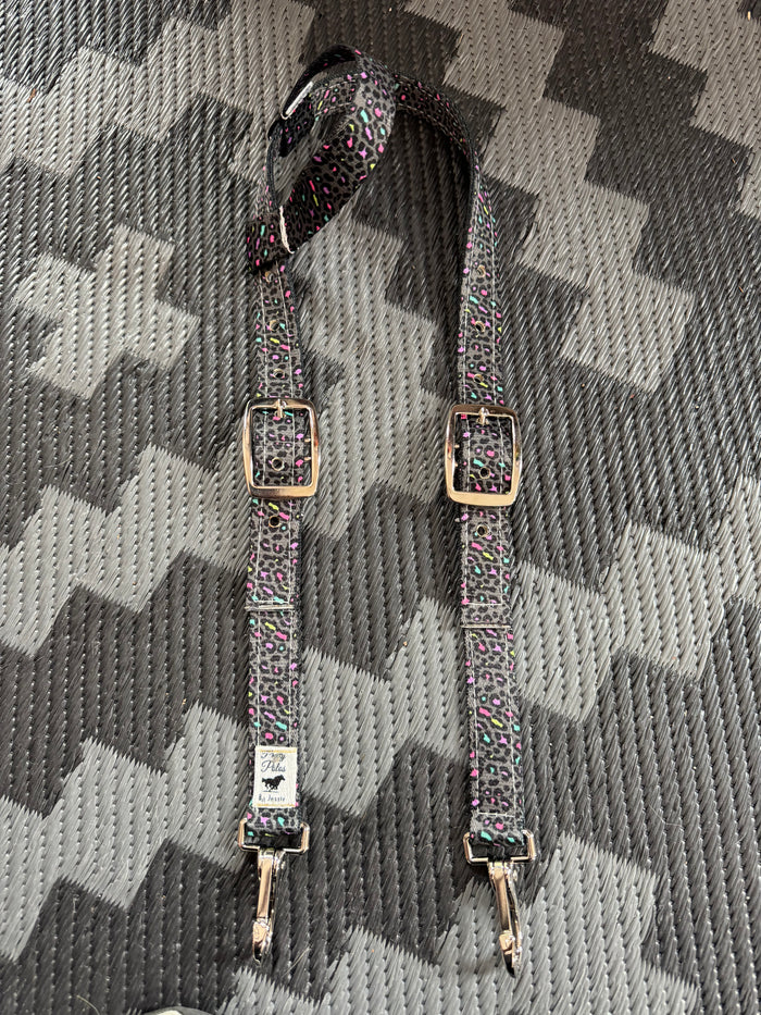 Black Multi Cheetah Headstall