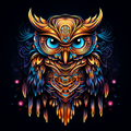 Abstract Golden Owl