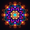 Abstract Neon Mandala