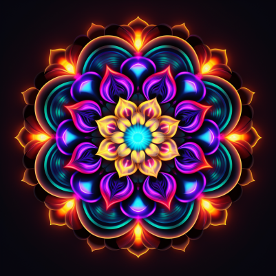 Abstract Neon Mandala