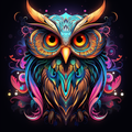 Abstract Purple Haze Owl