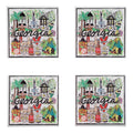 Acrylic Coaster Set -State of Georgia Icons
