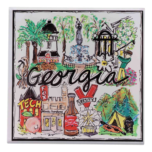 Acrylic Coaster Set -State of Georgia Icons