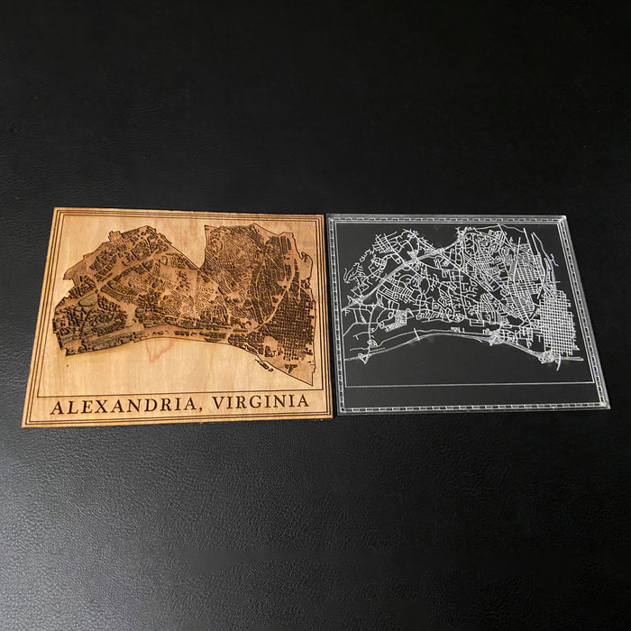 Alexandria, Virginia Wood Layer Map - Glowforge