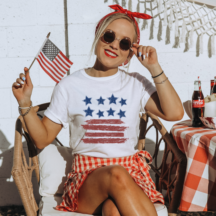 American Flag Stars & Stripes Patriotic Graphic T-Shirt