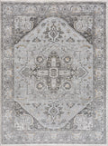 Antique Style Traditional Design Heriz Gray, Charcoal And Gold Area Rug - The Rug Decor