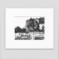 Arch Rock in Winter Original Block Print.  Contemporary Mackinac Island art by Natalia Wohletz of Peninsula Prints.