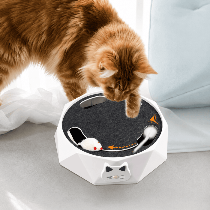 Automatic Cat Scratcher Toy with Moving Plush Mouse