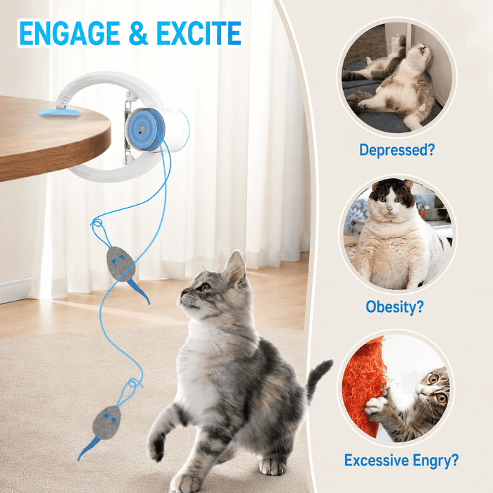 Automatic Hanging Cat Toy – Interactive Moving Mouse Toy for Indoor Cats Fursera