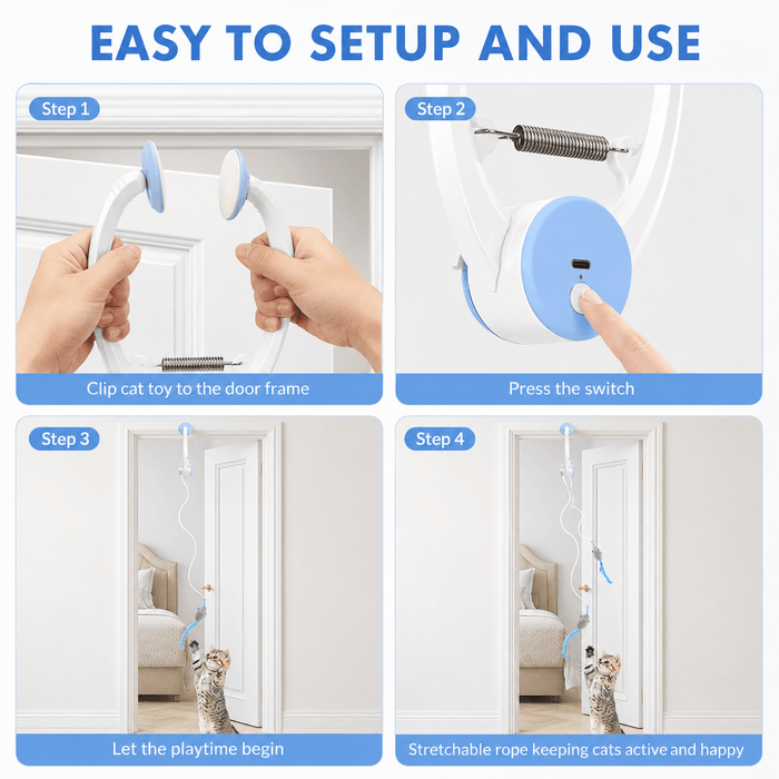 Automatic Hanging Cat Toy – Interactive Moving Mouse Toy for Indoor Cats Fursera
