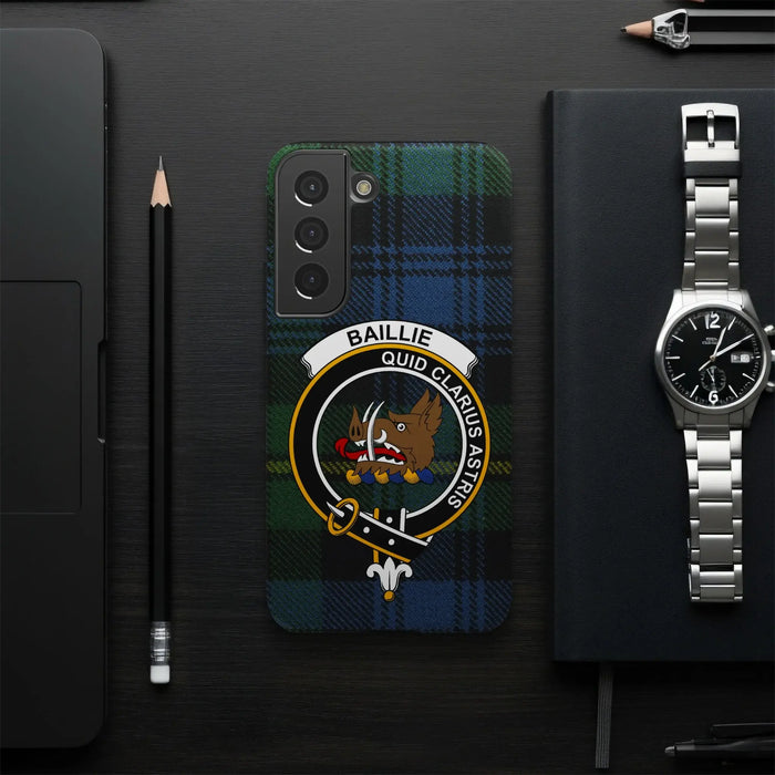 Baillie Quid Clarius Astris clan crest glossy phone case – alternate product view