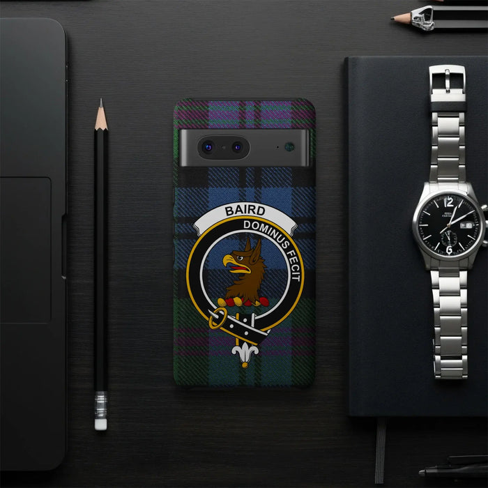 Baird Dominus Fecit clan crest glossy phone case – heritage design presentation