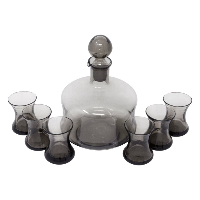 Vintage Ball Top Smoke Decanter Set Top | The Hour Shop