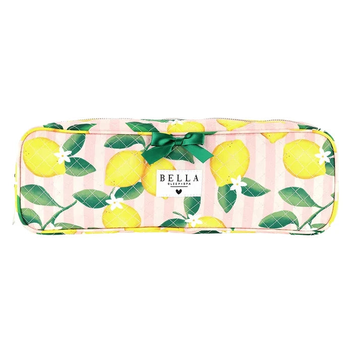 Bella Quilted Hair Tool Bag -Pink Stripes & Lemons