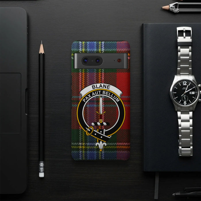 Clan Blane Tartan and Crest Custom Phone Case