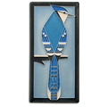 Blue Jay 4x8 in. art tile handmade by Motawi in Ann Arbor, Michgan. The tile's design is based on the work of Charley Harper (1922-2007), a wildlife artist and self-described "minimal realist."