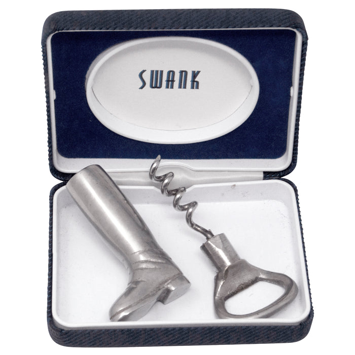 Vintage Silver Boot Stand Corkscrew & Bottle Opener In Box | The Hour