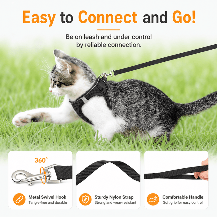 Breathable Adjustable Pet Harness & Leash Set